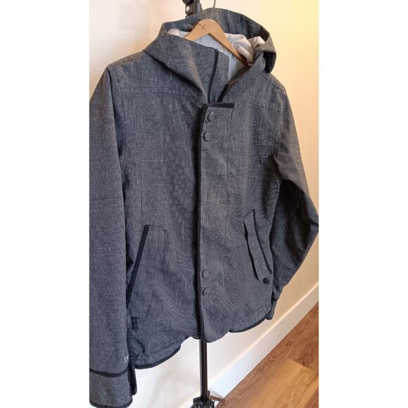 Burton Women’s M Dry Ride Jet Set Snowboard Jacket Hooded Gray Plaid Coat Photos - Picture 3 of 16